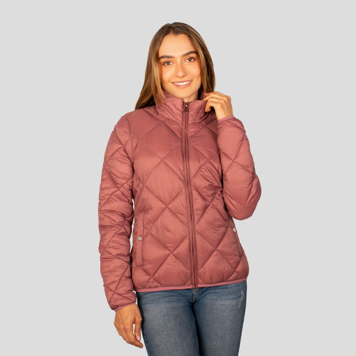 Chamarra Para Mujer Capitonada Con Diseño En Rombos - The Original Greenlander