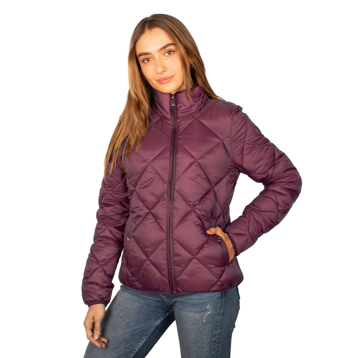 Chamarra Para Mujer Capitonada Con Diseño En Rombos - The Original Greenlander
