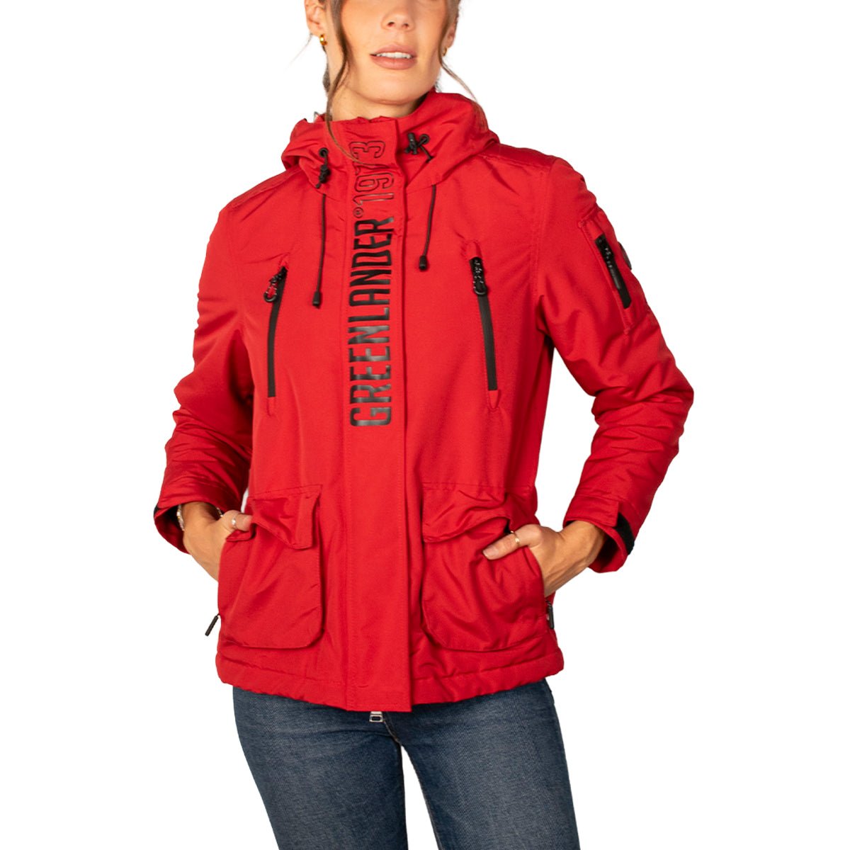 Chamarra Para Mujer Chubasquera Rompevientos Con Gorro Fijo y Cierres Waterproof - The Original Greenlander