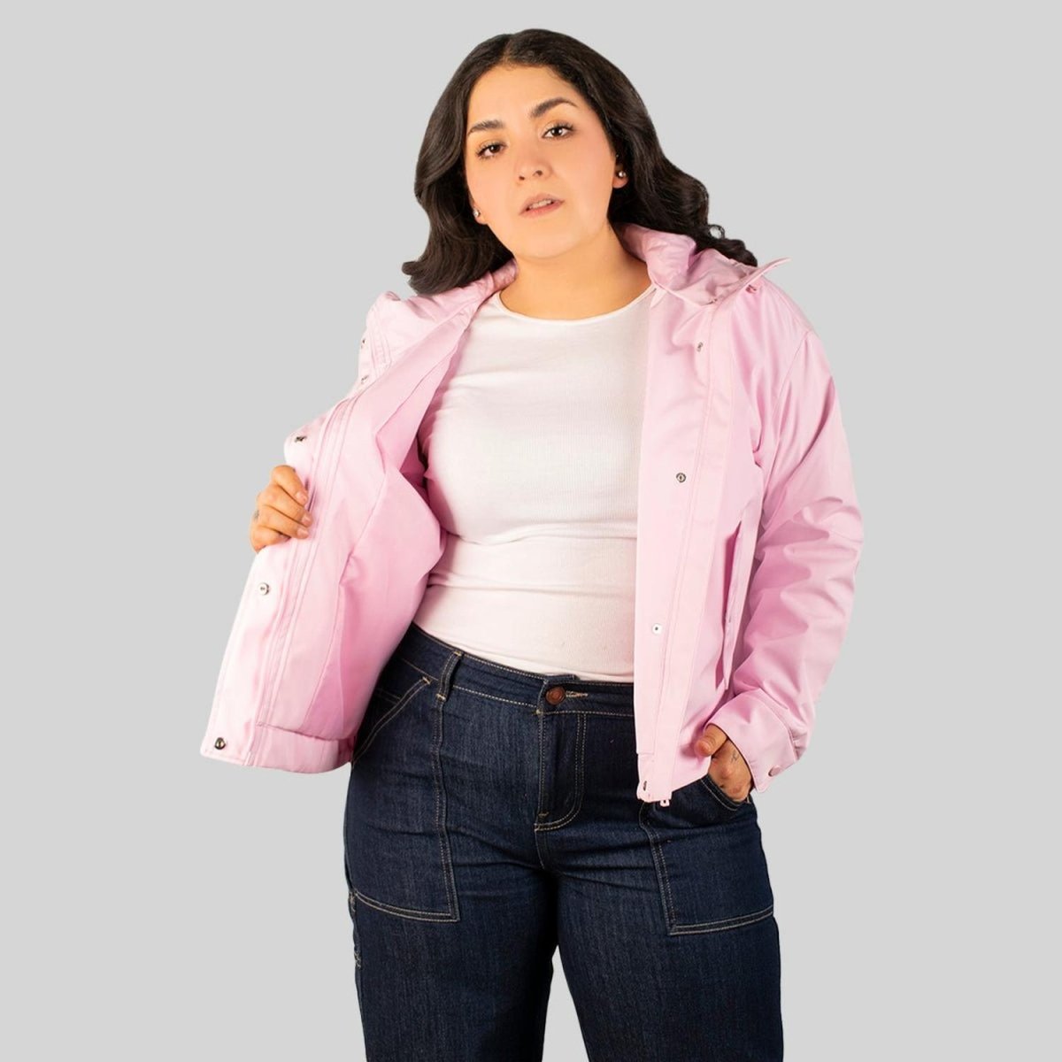 Chamarra Para Mujer Rompevientos Con Gorro Plus Size - Greenlander