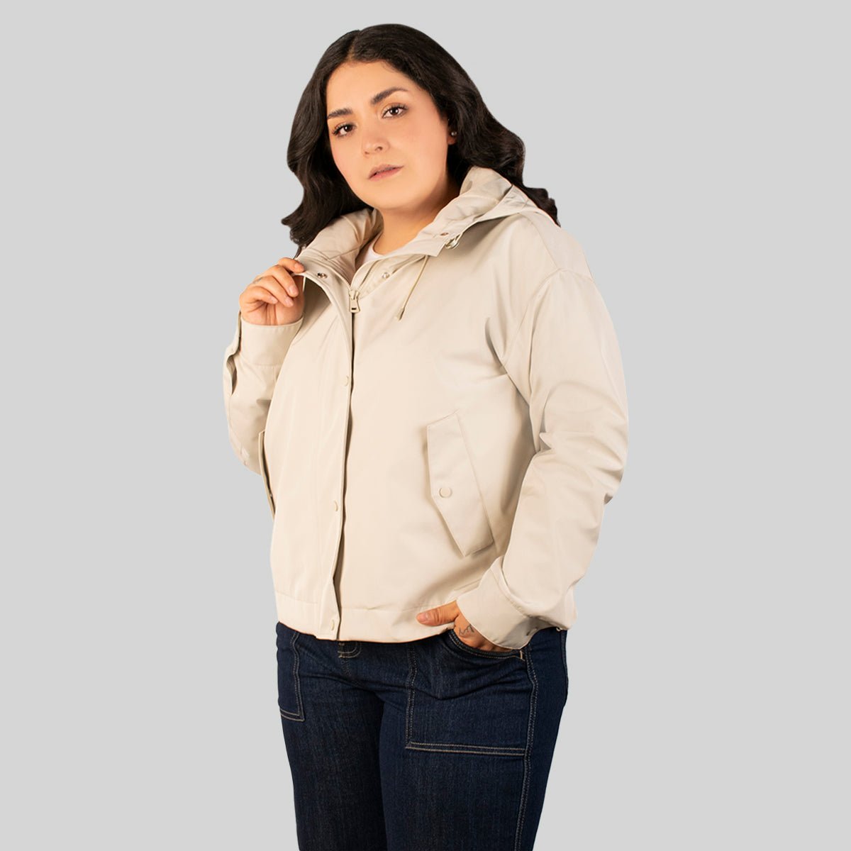Chamarra Para Mujer Rompevientos Con Gorro Plus Size - The Original Greenlander
