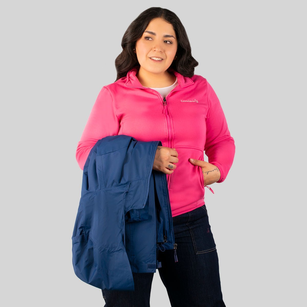 Chamarra Para Mujer Tallas Extra 2 en 1 con Fleece Desmontable Greenlander - The Original Greenlander