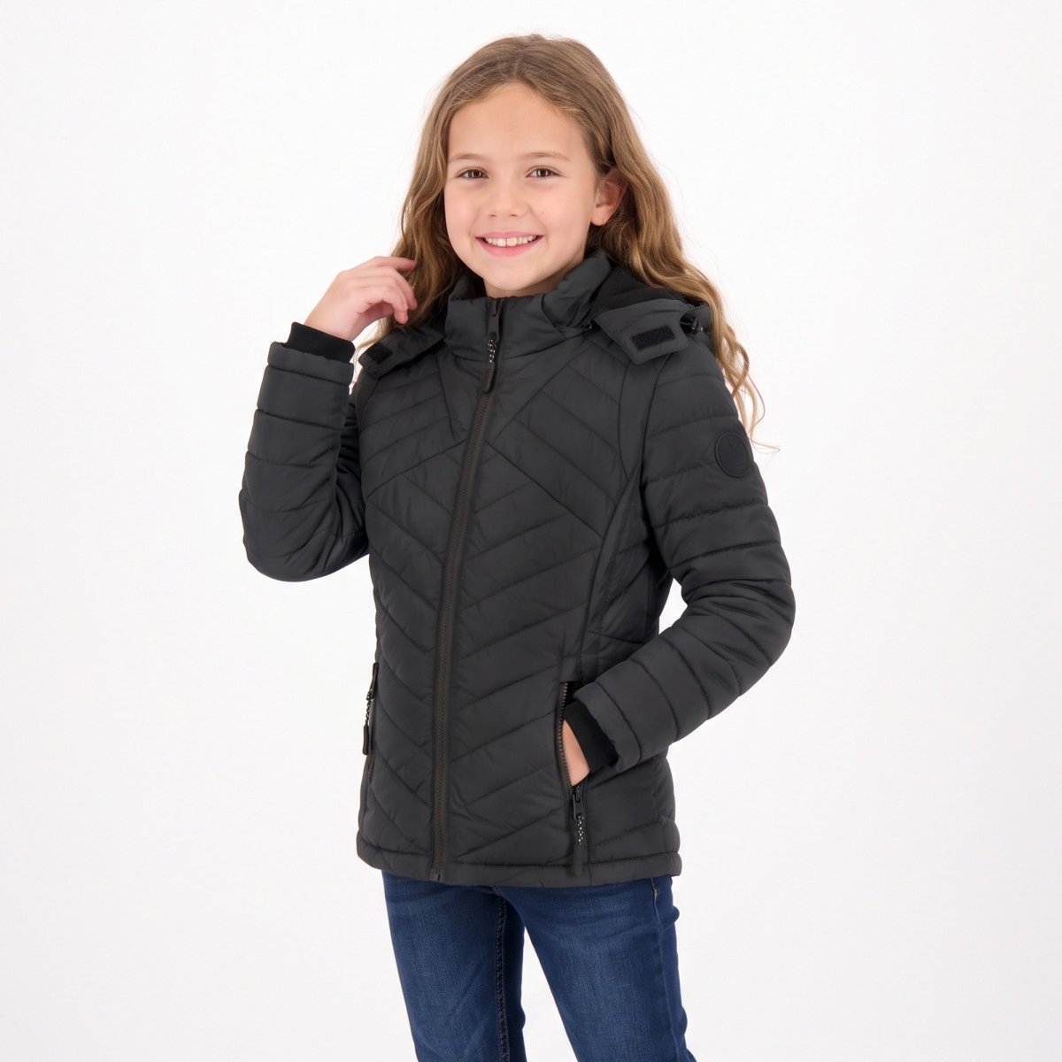 Chamarra Para Niña Adventure Con Gorro Fijo Ajustable - Greenlander