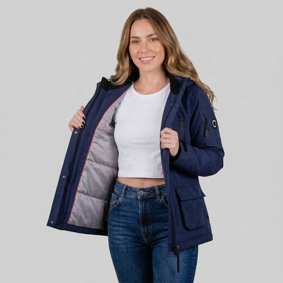 Chamarra parka para mujer con gorro ajustable y múltiples bolsas Greenlander - Greenlander