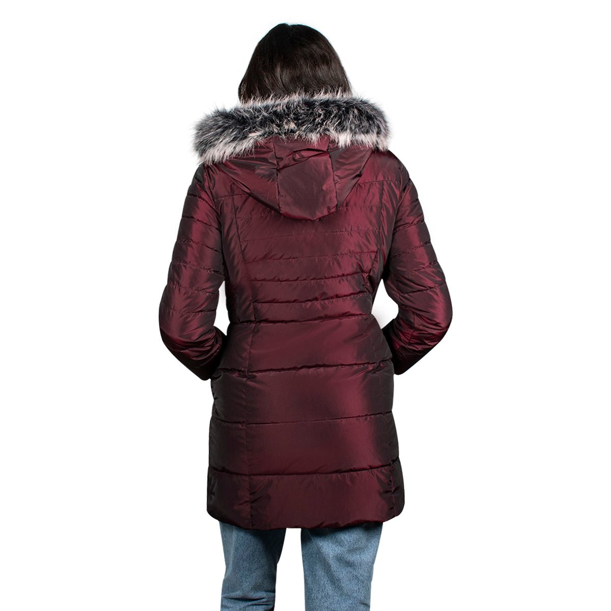 Chamarra Puffer Larga para Mujer con Gorro y Detalle de Pelo | Greenlander - Greenlander