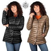 Chamarra Reversible Acolchada de Pluma para Mujer con Botones y Bolsillos | Greenlander - Greenlander