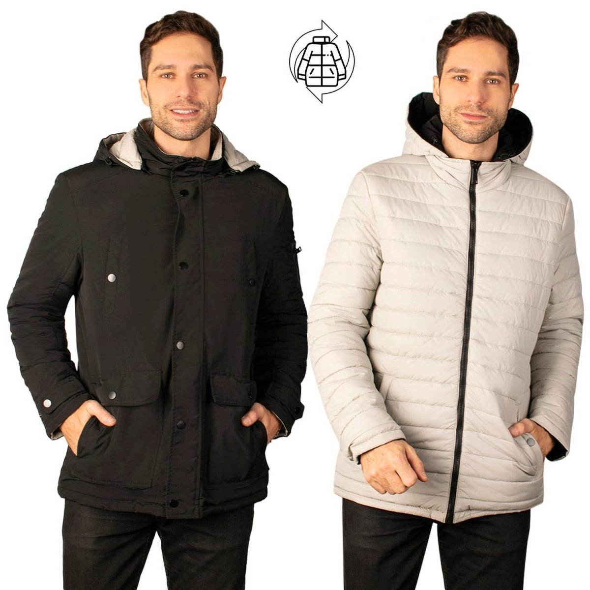 Chamarra Reversible con Gorro Desmontable Greenlander Hombre - Greenlander