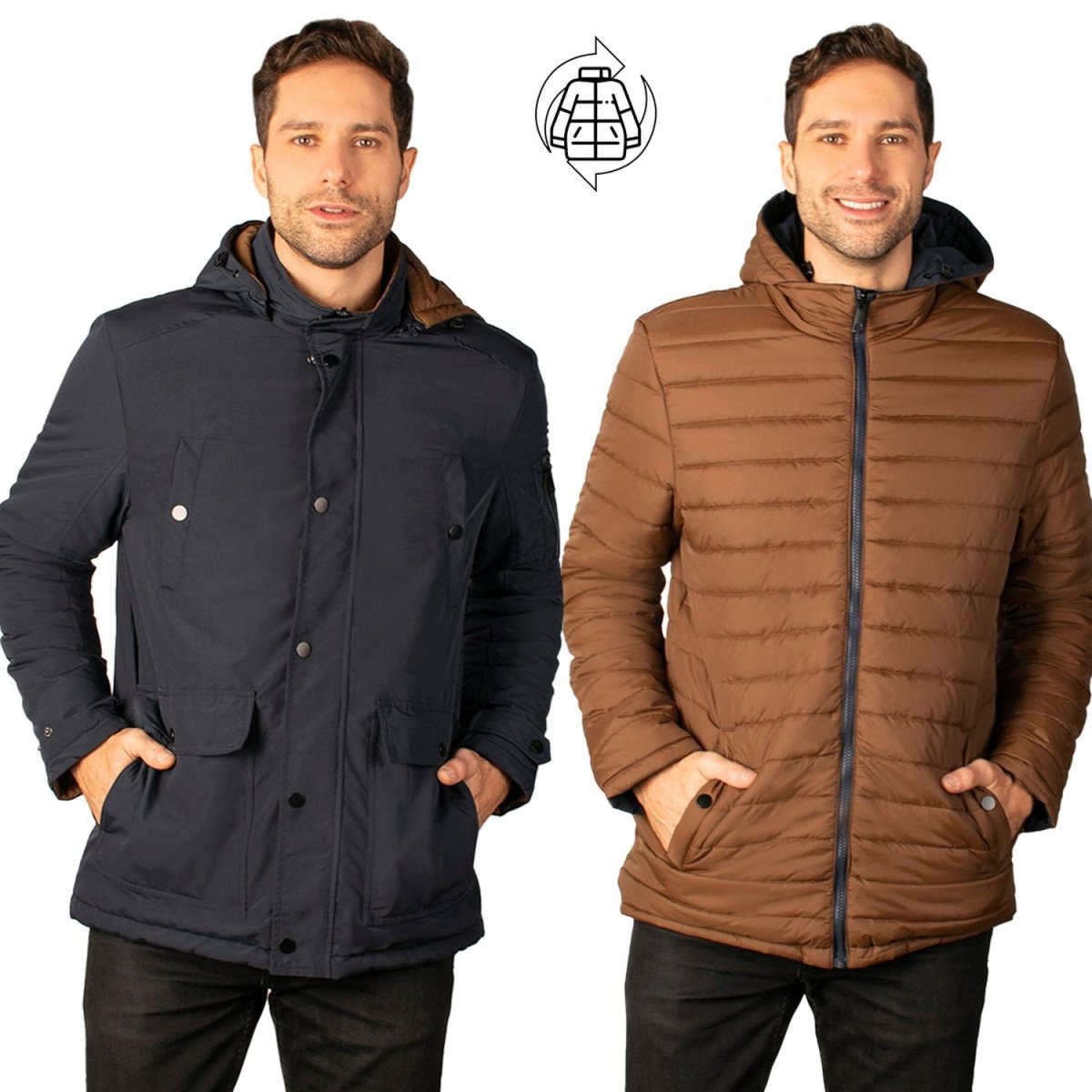Chamarra Reversible con Gorro Desmontable Greenlander Hombre - Greenlander