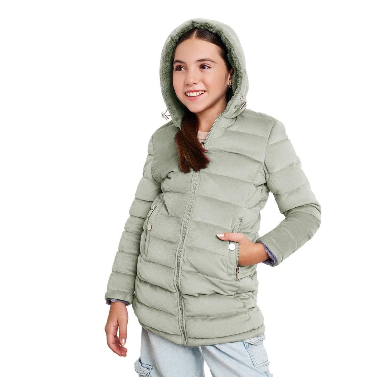 Chamarra Reversible Con Gorro Fur Niña - Greenlander