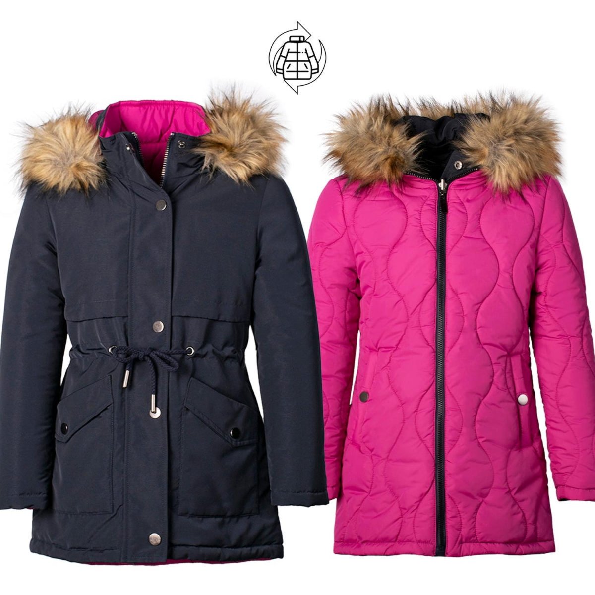 Chamarra Reversible Con Gorro Greenlander Niña - Greenlander
