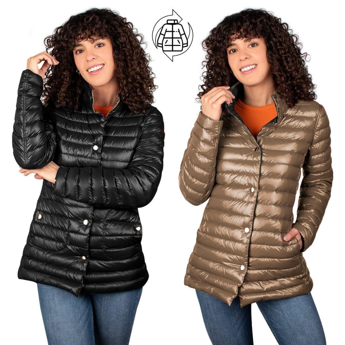 Chamarra Reversible De Pluma Mujer - Greenlander
