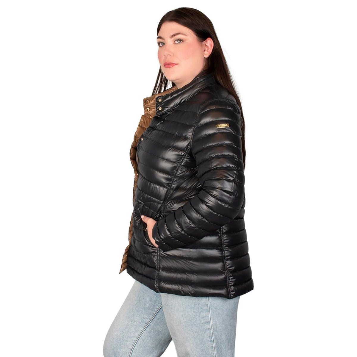 Chamarra Reversible De Pluma Mujer Plus Size - Greenlander