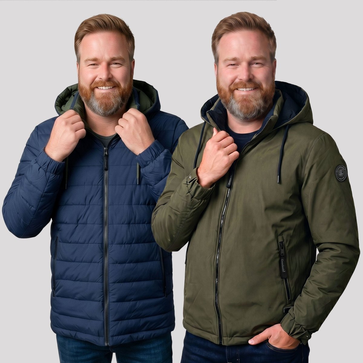 Chamarra Reversible Doble Vista Plus Size para Hombre con Capucha | Greenlander - Greenlander