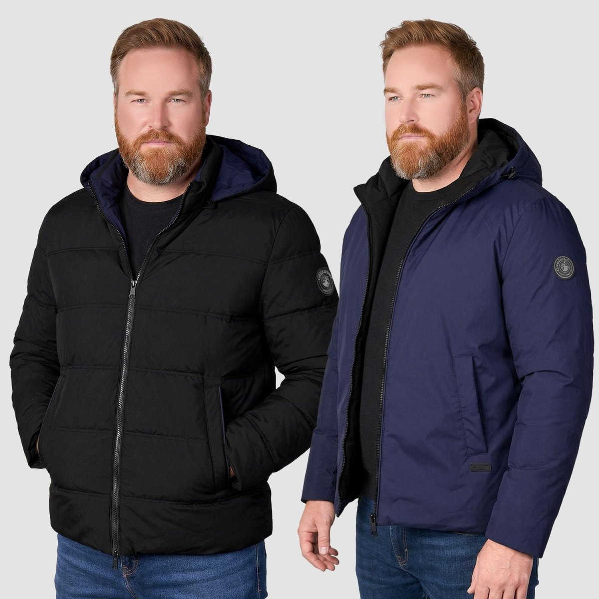 Chamarra reversible plus size para hombre con capucha Greenlander - Greenlander