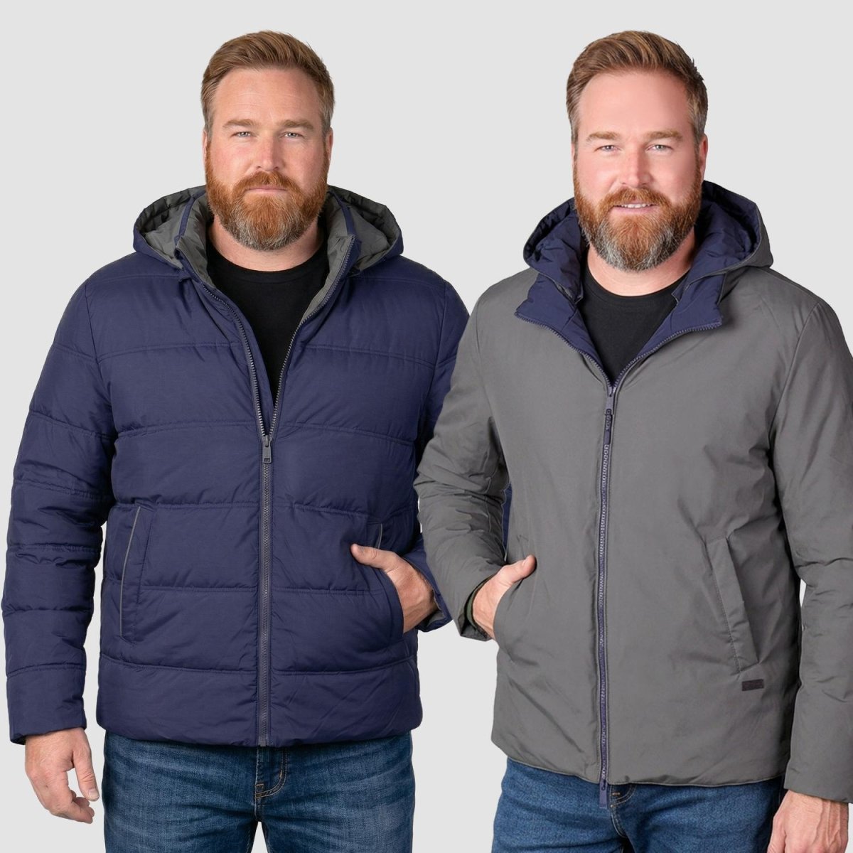 Chamarra reversible plus size para hombre con capucha Greenlander - Greenlander