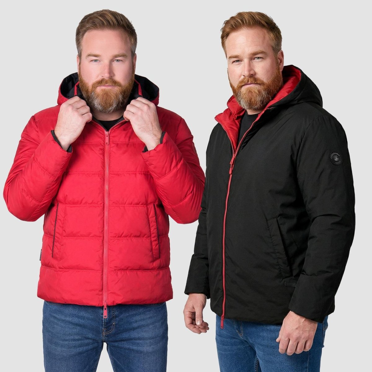 Chamarra reversible plus size para hombre con capucha Greenlander - Greenlander