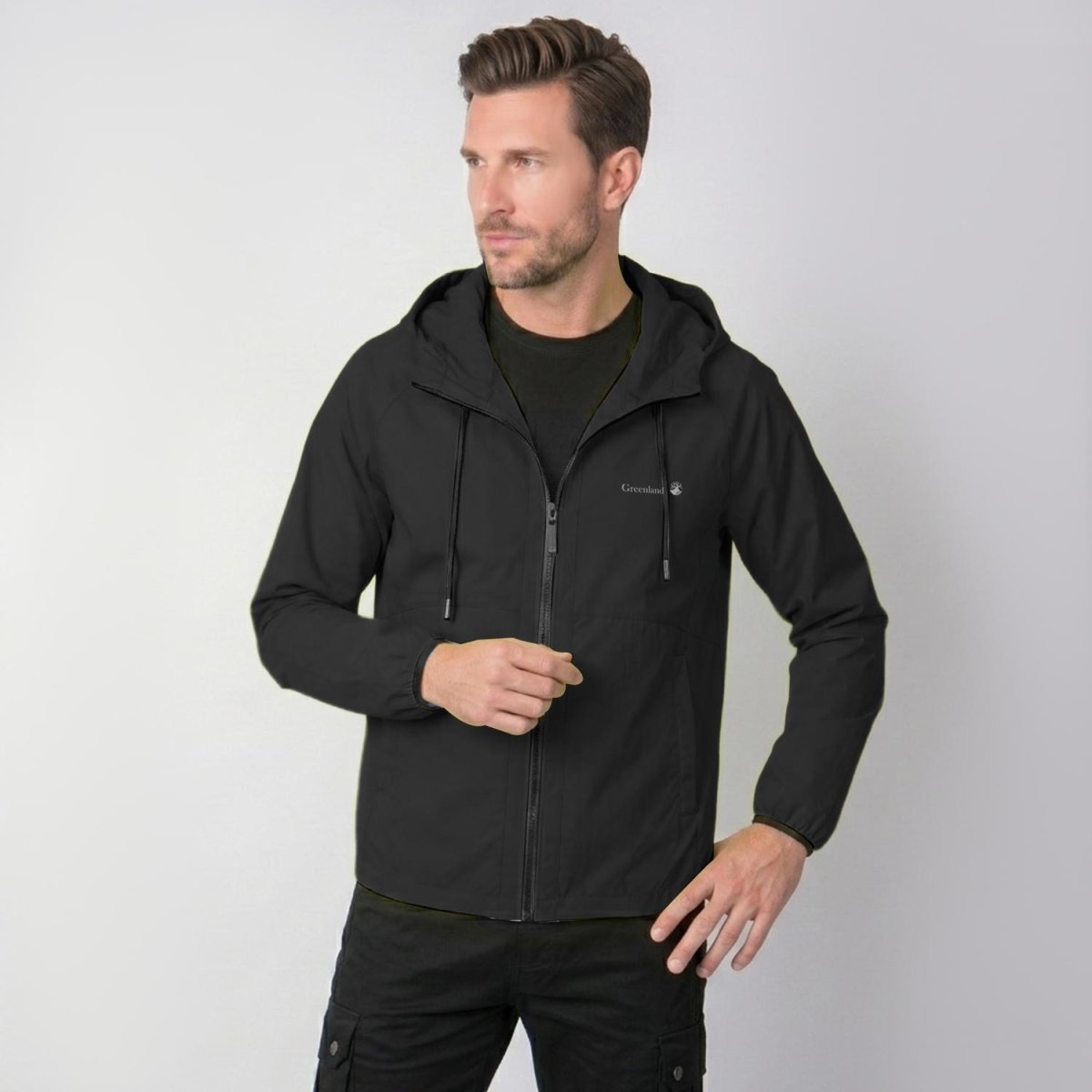 Chamarra rompevientos para hombre con capucha y bolsillos Greenlander - Greenlander