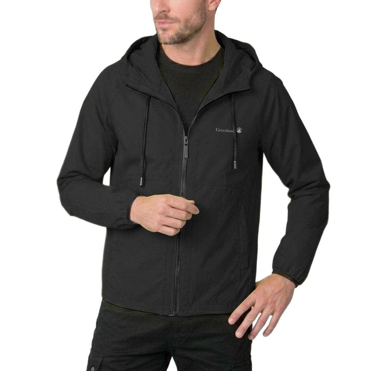 Chamarra rompevientos para hombre con capucha y bolsillos Greenlander - Greenlander