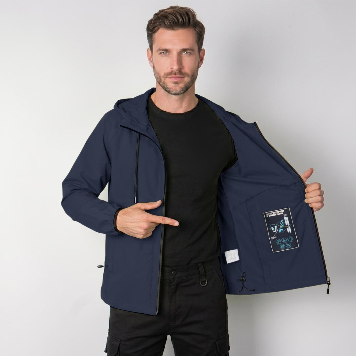Chamarra rompevientos para hombre con capucha y bolsillos Greenlander - Greenlander