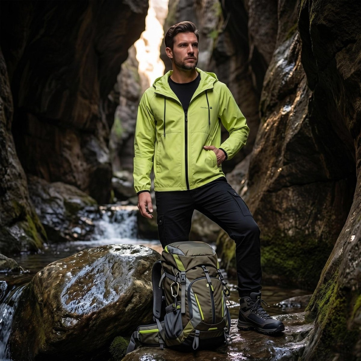 Chamarra rompevientos para hombre con capucha y bolsillos Greenlander - Greenlander