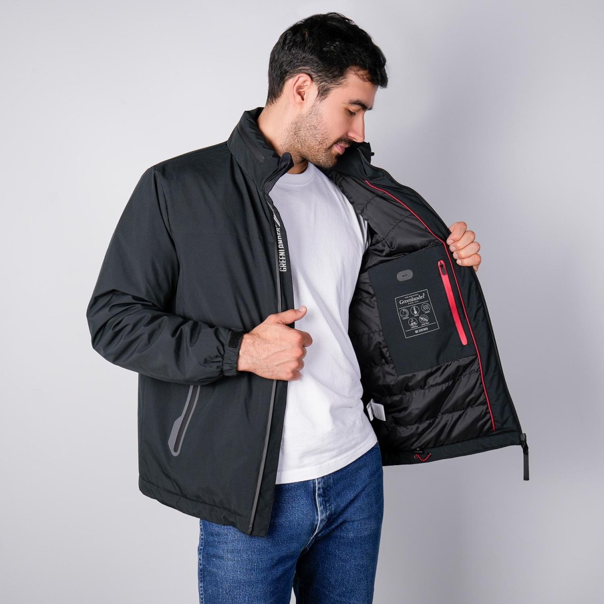 Chamarra rompevientos para hombre con gorro y bolsillo interno Greenlander - Greenlander