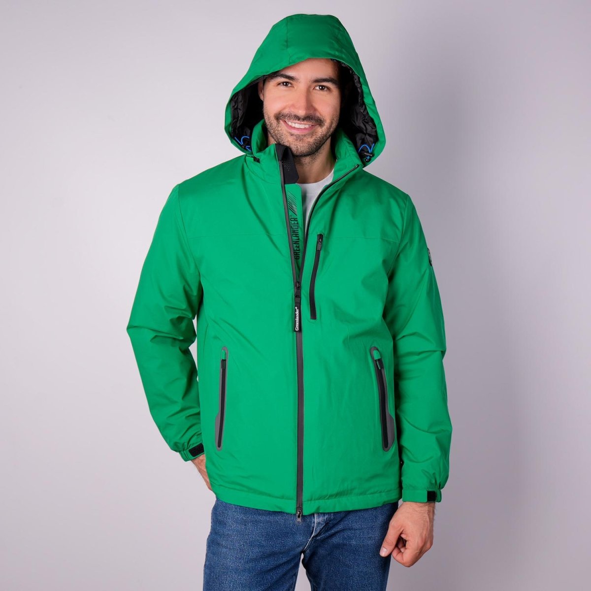 Chamarra rompevientos para hombre con gorro y bolsillo interno Greenlander - Greenlander