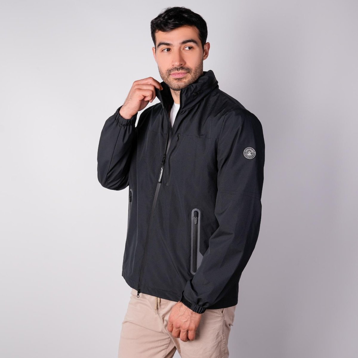 Chamarra rompevientos para hombre con gorro y bolsillo interno Greenlander - Greenlander