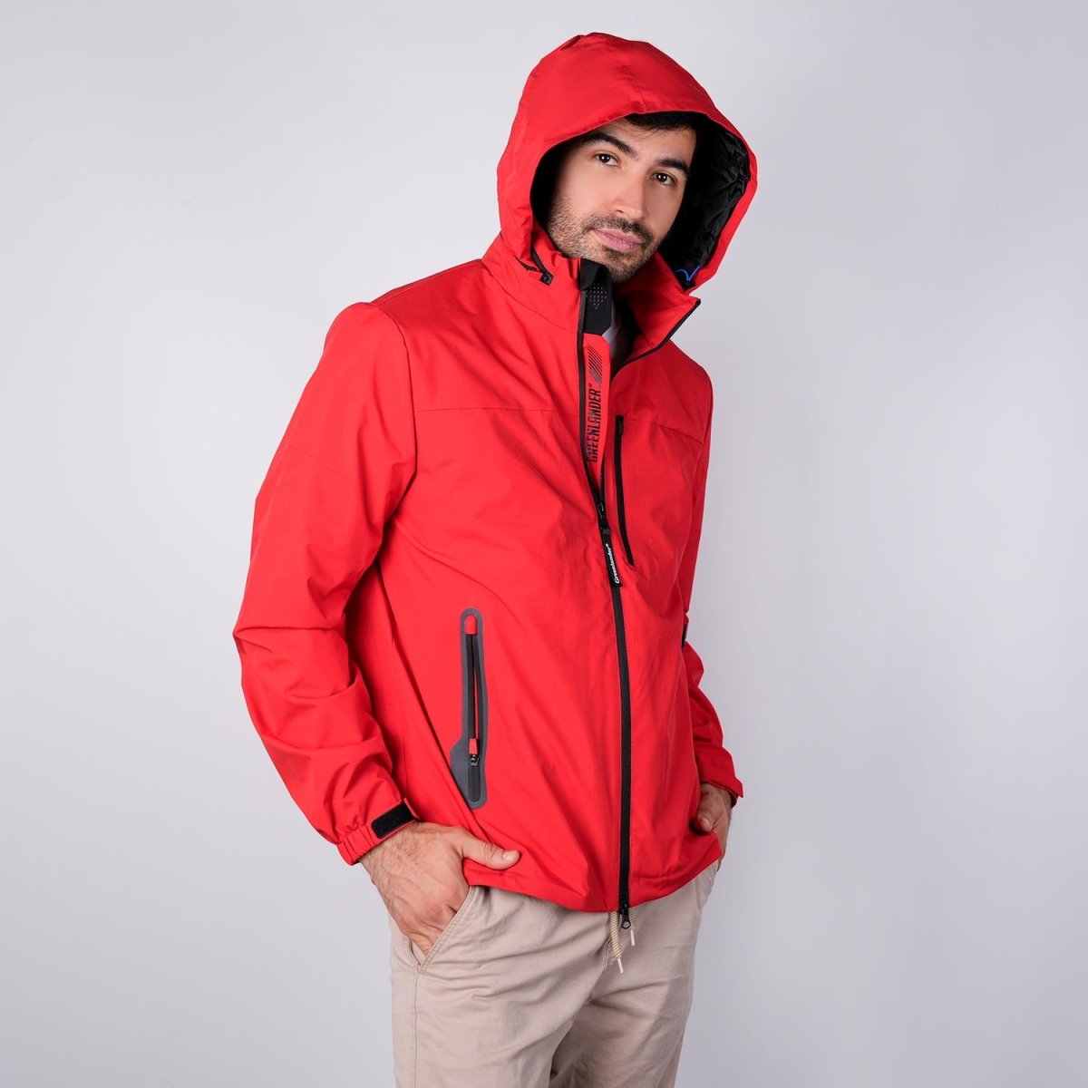 Chamarra rompevientos para hombre con gorro y bolsillo interno Greenlander - Greenlander