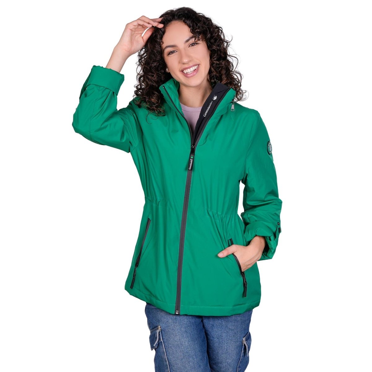 Chamarra rompevientos para mujer con gorro y bolsillo interno Greenlander - Greenlander