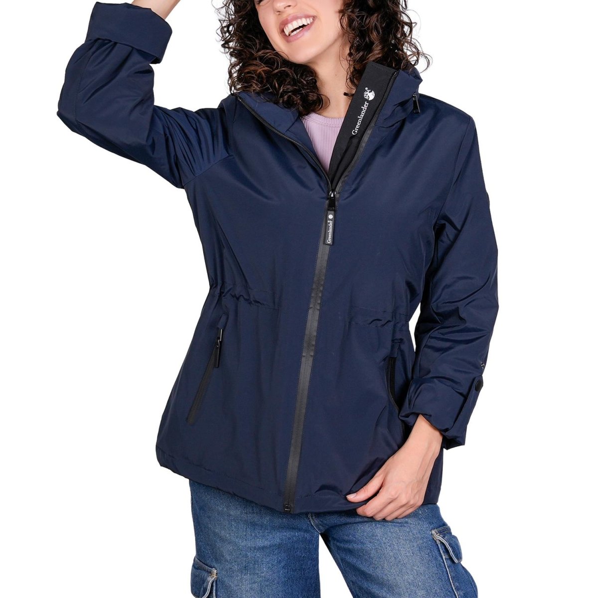 Chamarra rompevientos para mujer con gorro y bolsillo interno Greenlander - Greenlander