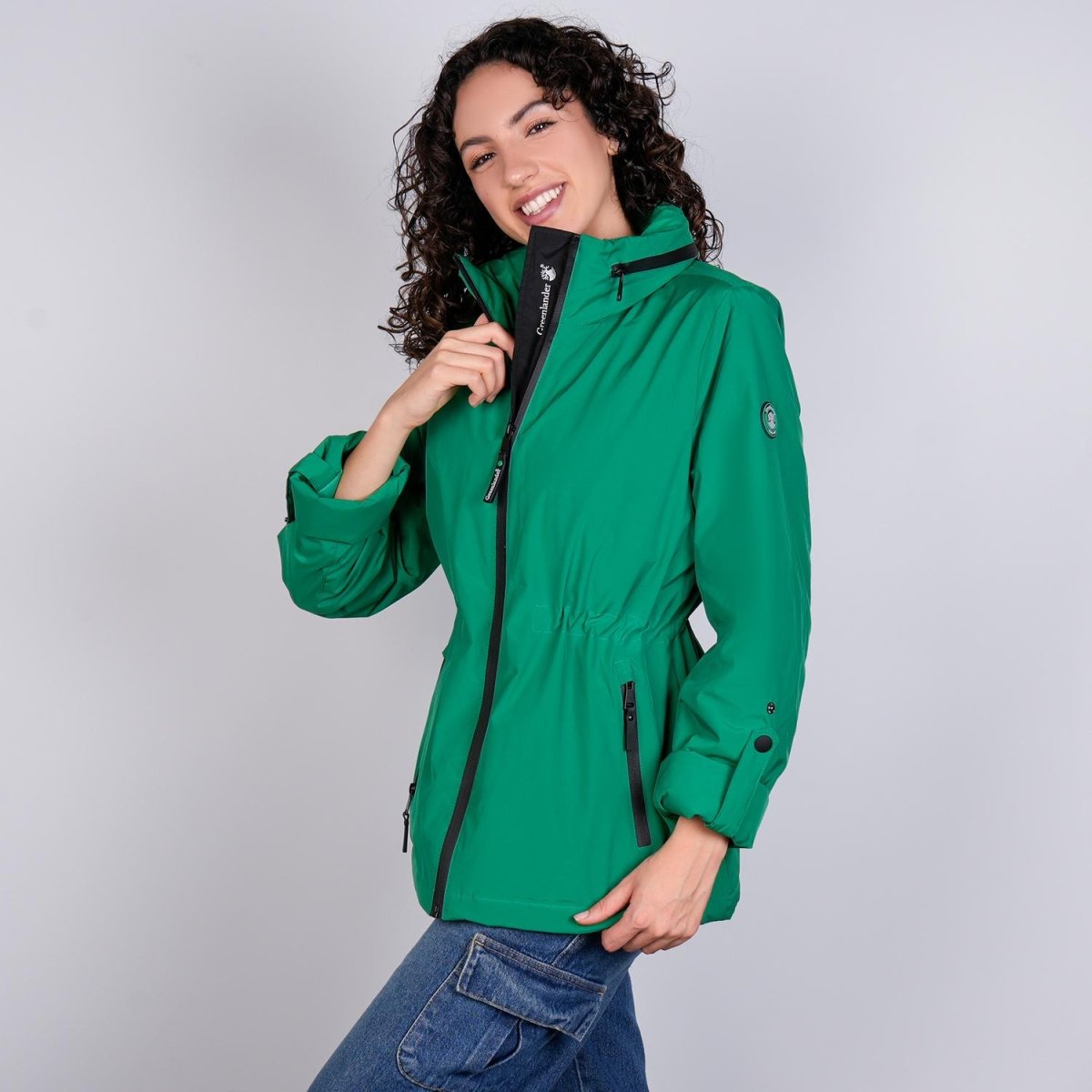 Chamarra rompevientos para mujer con gorro y bolsillo interno Greenlander - Greenlander