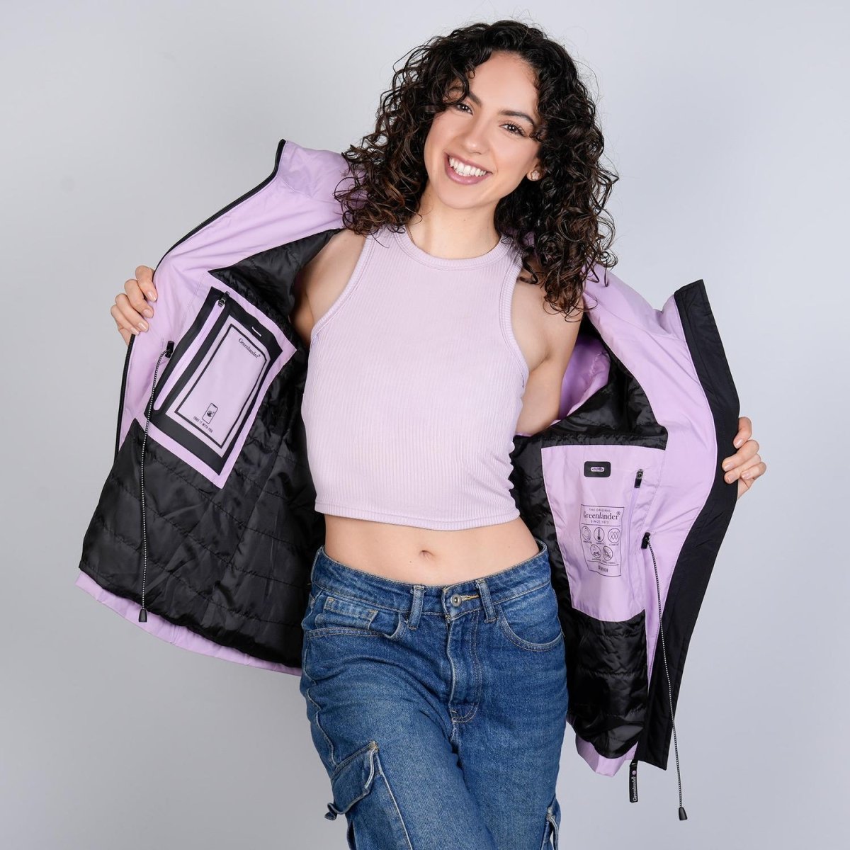 Chamarra rompevientos para mujer con gorro y bolsillo interno Greenlander - Greenlander