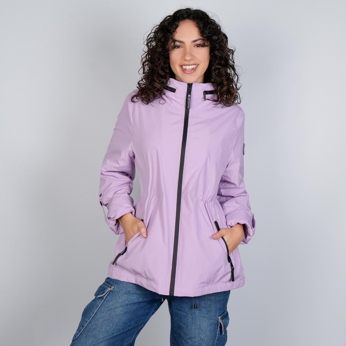 Chamarra rompevientos para mujer con gorro y bolsillo interno Greenlander - Greenlander