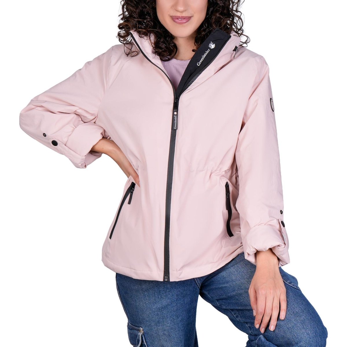 Chamarra rompevientos para mujer con gorro y bolsillo interno Greenlander - Greenlander