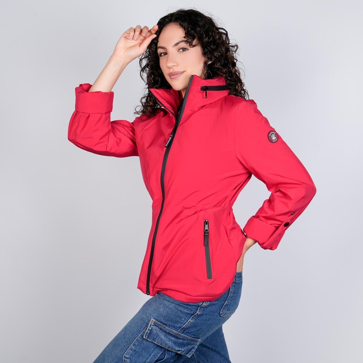 Chamarra rompevientos para mujer con gorro y bolsillo interno Greenlander - Greenlander