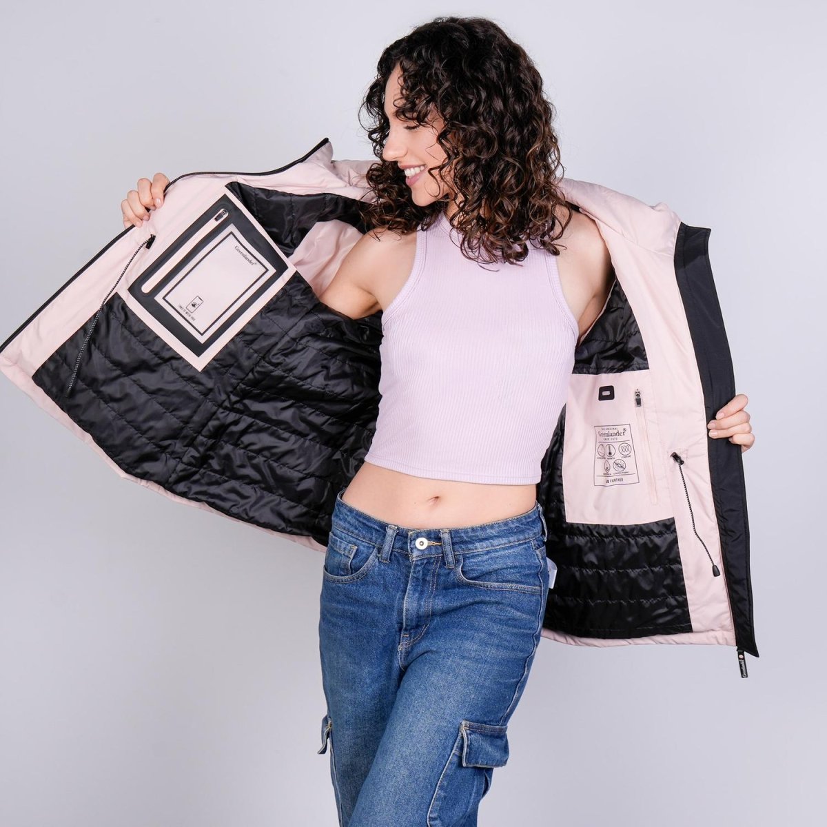 Chamarra rompevientos para mujer con gorro y bolsillo interno Greenlander - Greenlander