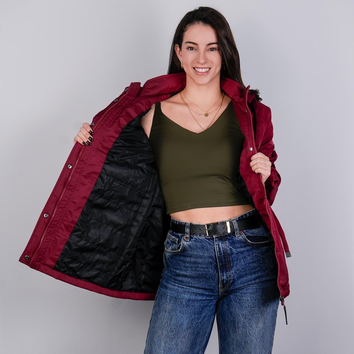 Chamarra rompevientos para mujer con gorro y bolsillo interno Greenlander - Greenlander