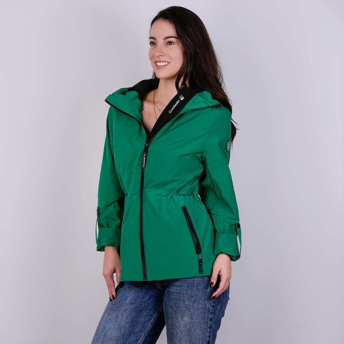 Chamarra rompevientos para mujer con gorro y bolsillo interno Greenlander - Greenlander