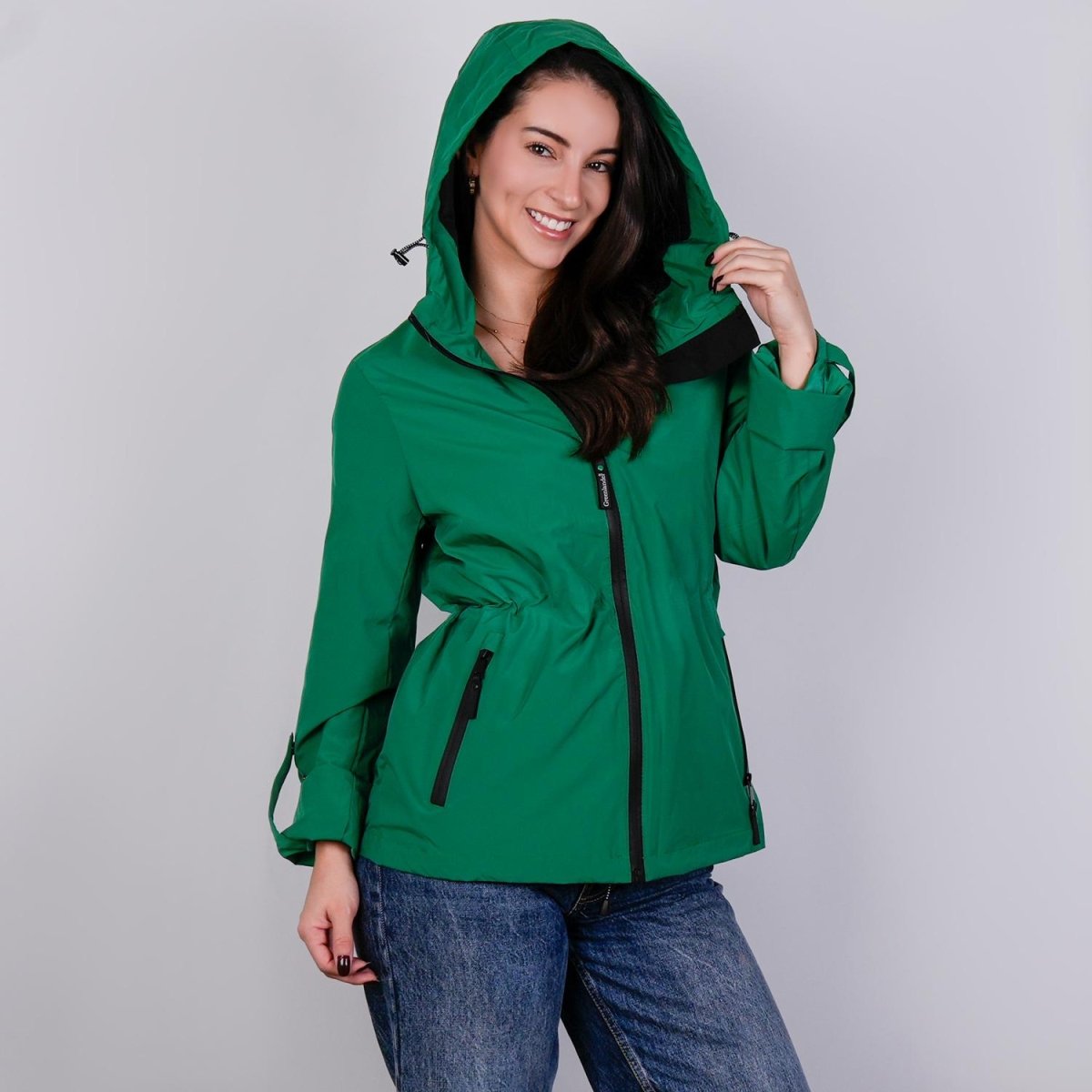 Chamarra rompevientos para mujer con gorro y bolsillo interno Greenlander - Greenlander