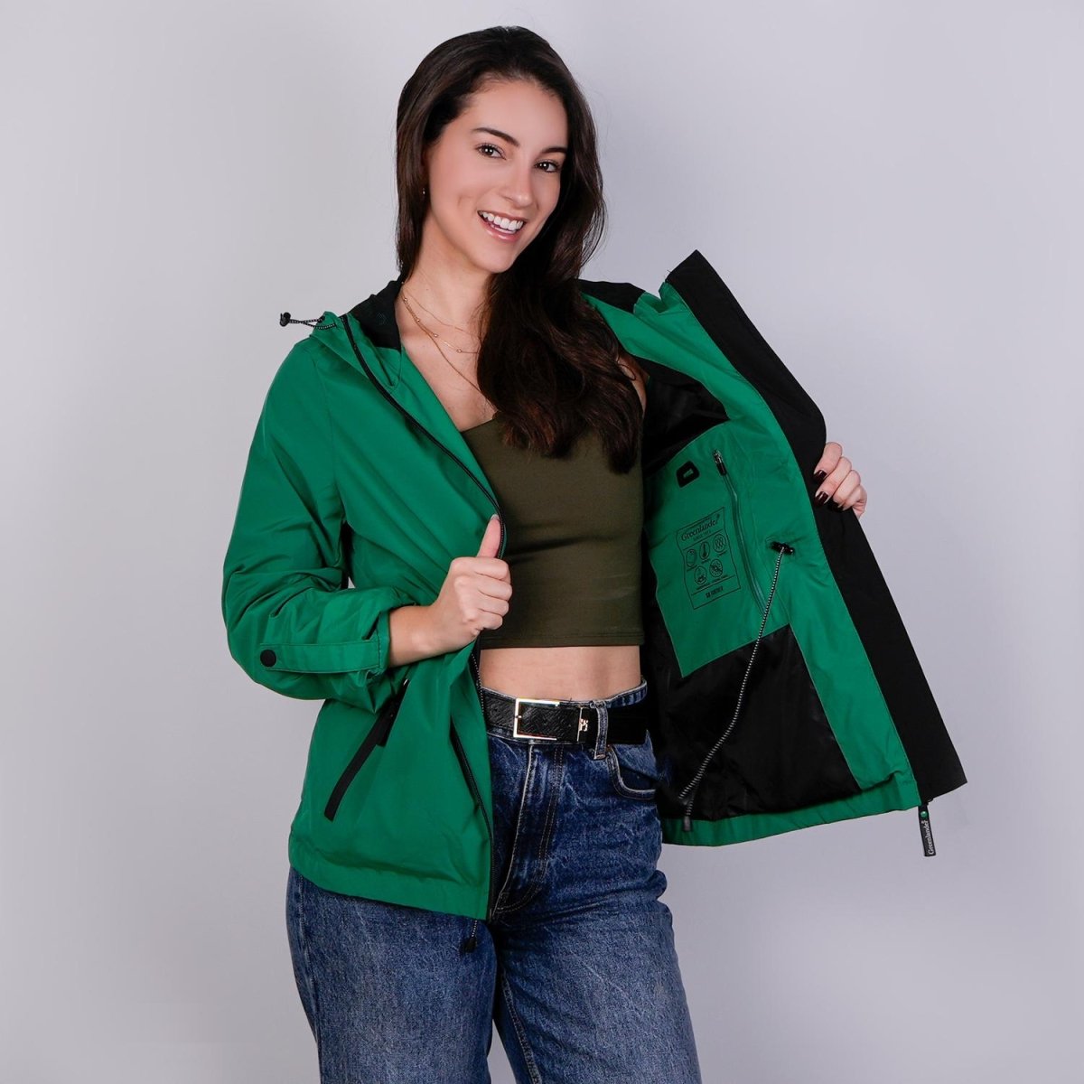 Chamarra rompevientos para mujer con gorro y bolsillo interno Greenlander - Greenlander