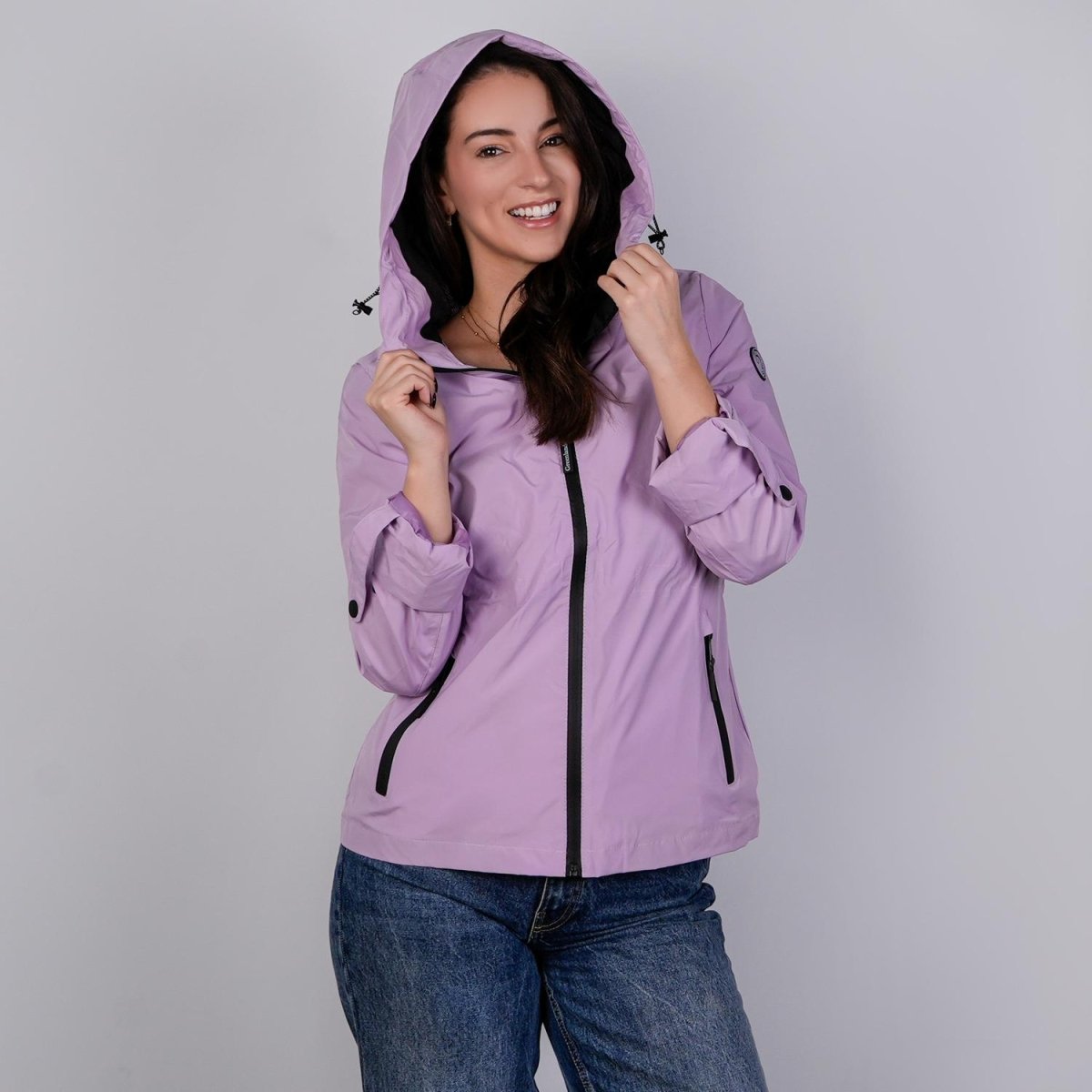 Chamarra rompevientos para mujer con gorro y bolsillo interno Greenlander - Greenlander