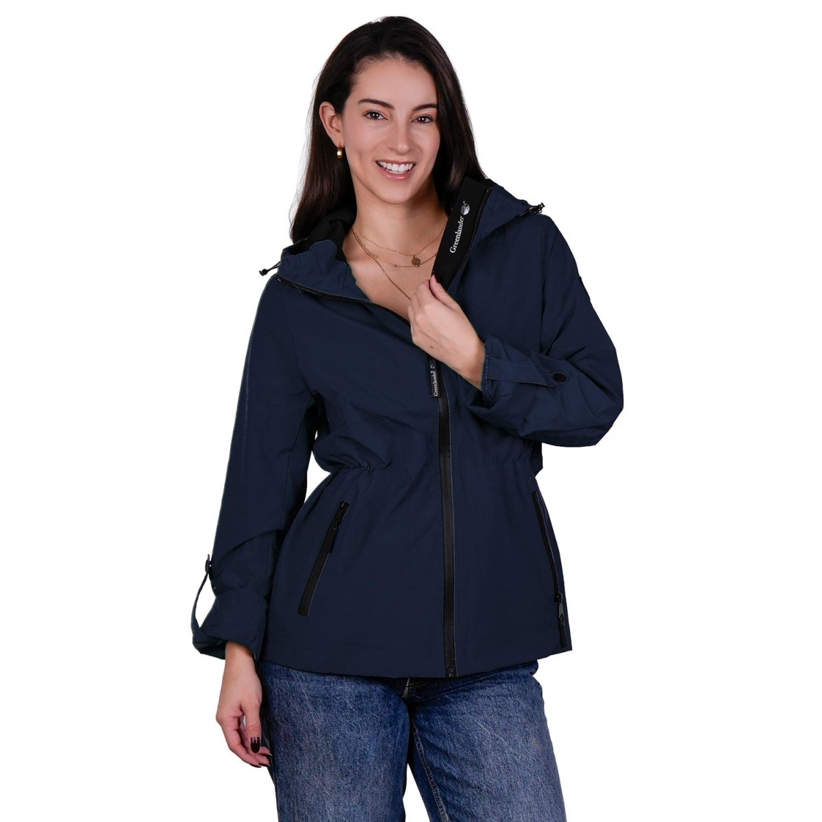 Chamarra rompevientos para mujer con gorro y bolsillo interno Greenlander - Greenlander