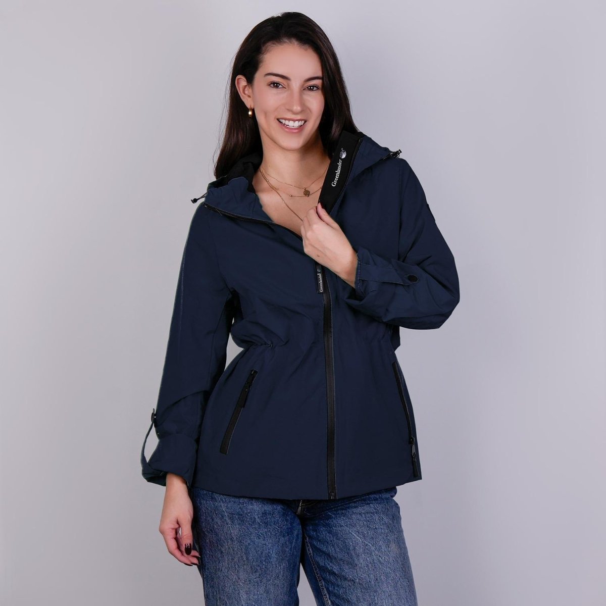 Chamarra rompevientos para mujer con gorro y bolsillo interno Greenlander - Greenlander