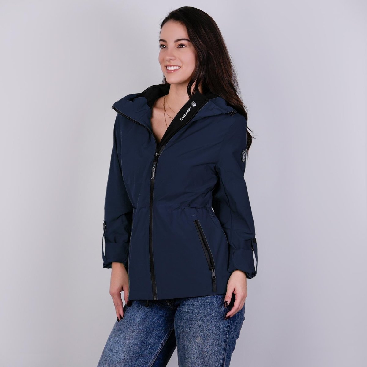 Chamarra rompevientos para mujer con gorro y bolsillo interno Greenlander - Greenlander