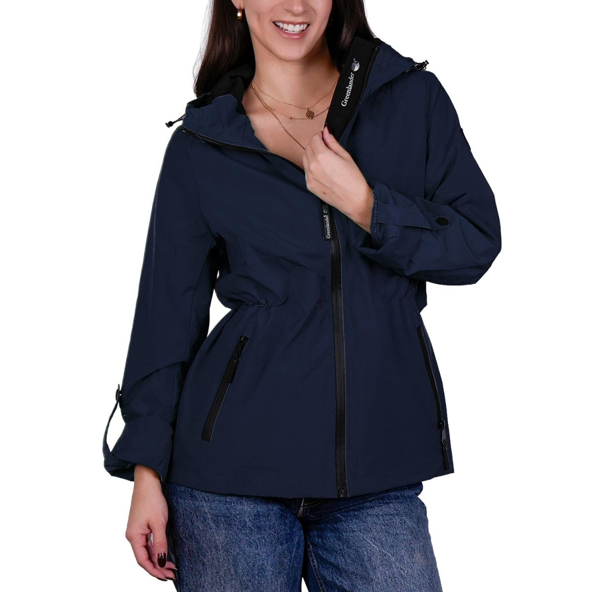 Chamarra rompevientos para mujer con gorro y bolsillo interno Greenlander - Greenlander