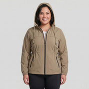 Chamarra rompevientos plus size para mujer con capucha Greenlander - Greenlander
