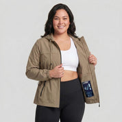 Chamarra rompevientos plus size para mujer con capucha Greenlander - Greenlander