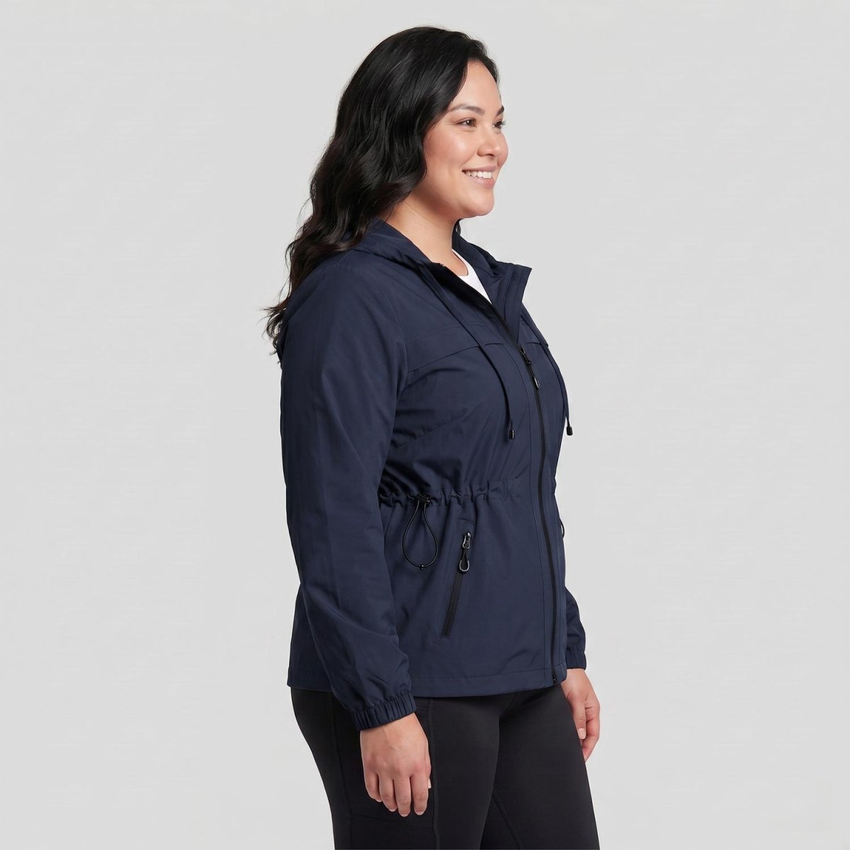 Chamarra rompevientos plus size para mujer con capucha Greenlander - Greenlander