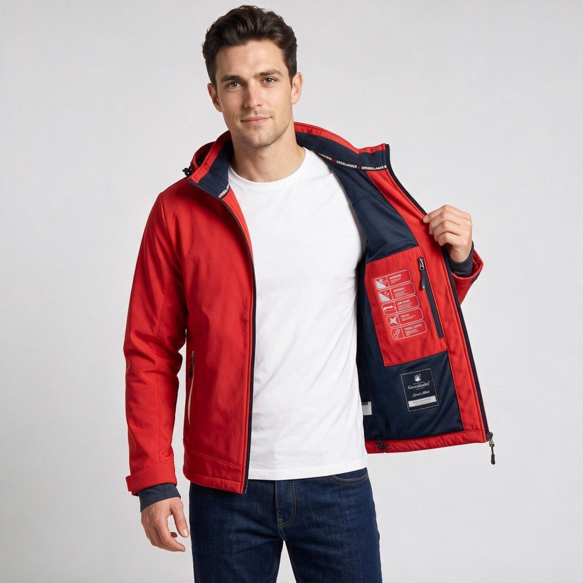 Chamarra Softshell Repelente al Agua para Hombre con Capucha Desmontable | Greenlander - Greenlander