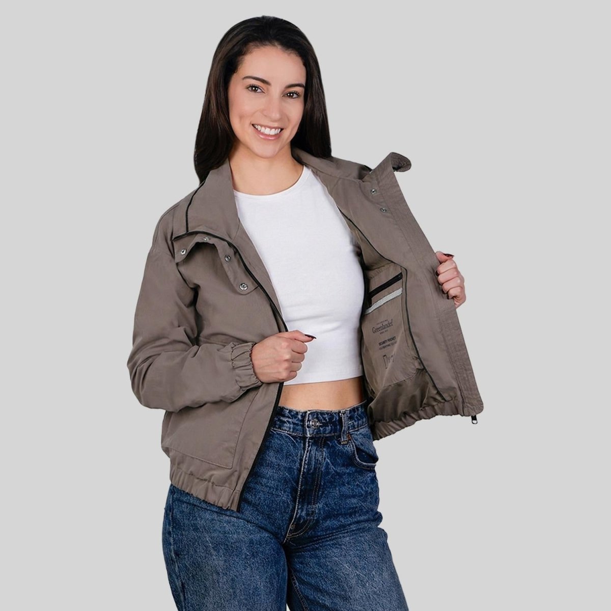Chamarra tipo bomber para mujer con bolsillos Greenlander - Greenlander